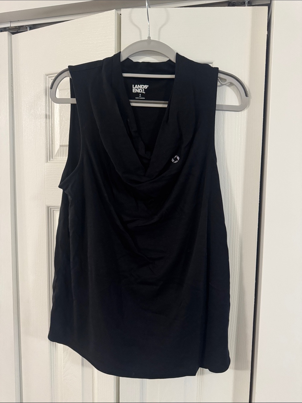 Chase Apparel Lands' End Black Cowl Neck Sleeveless Camisole